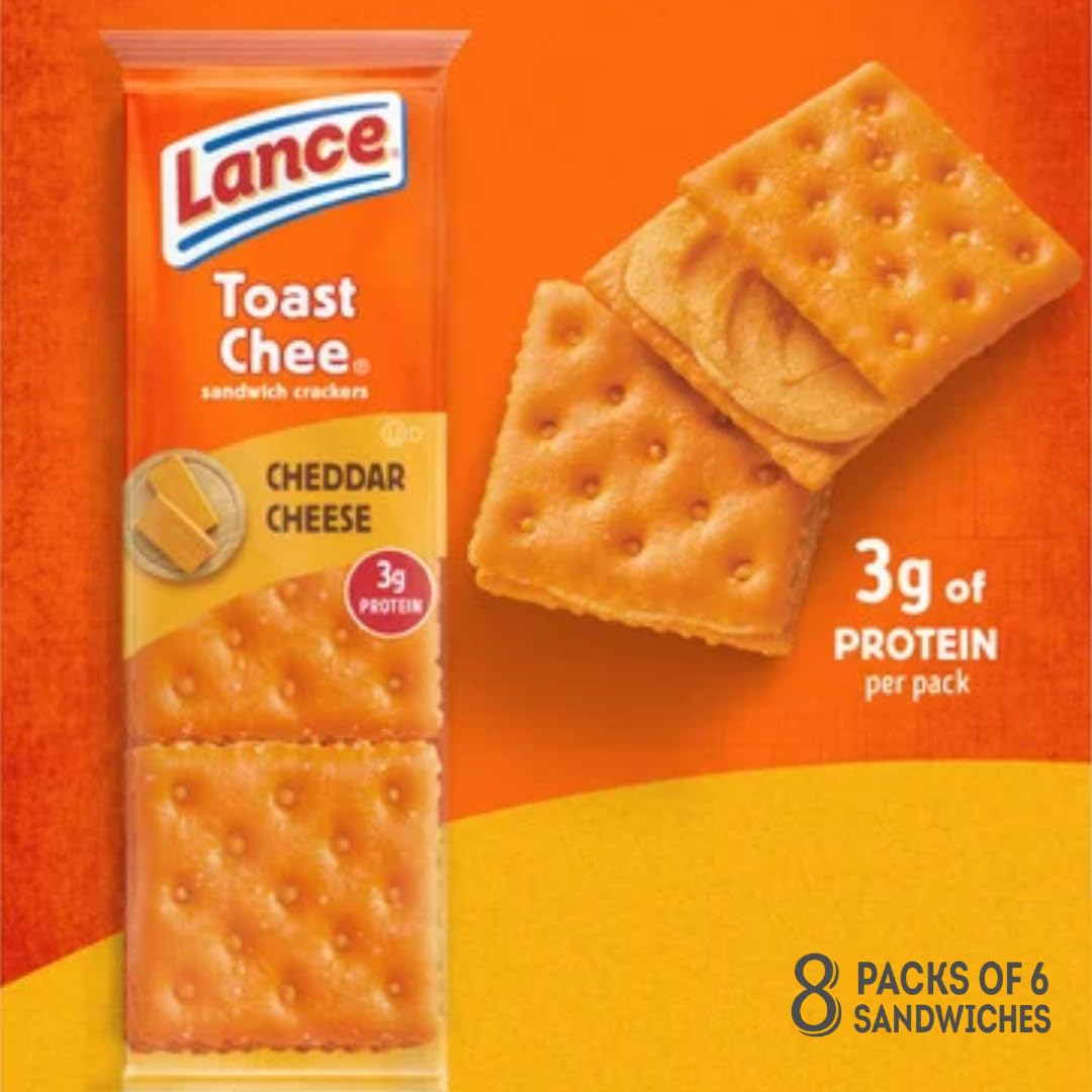 Sandwich Crackers Variety Pack, 40 Individual Snack Bags - Quality Lance Snacks, Featuring Toasty, Toastchee & Captains Wafers