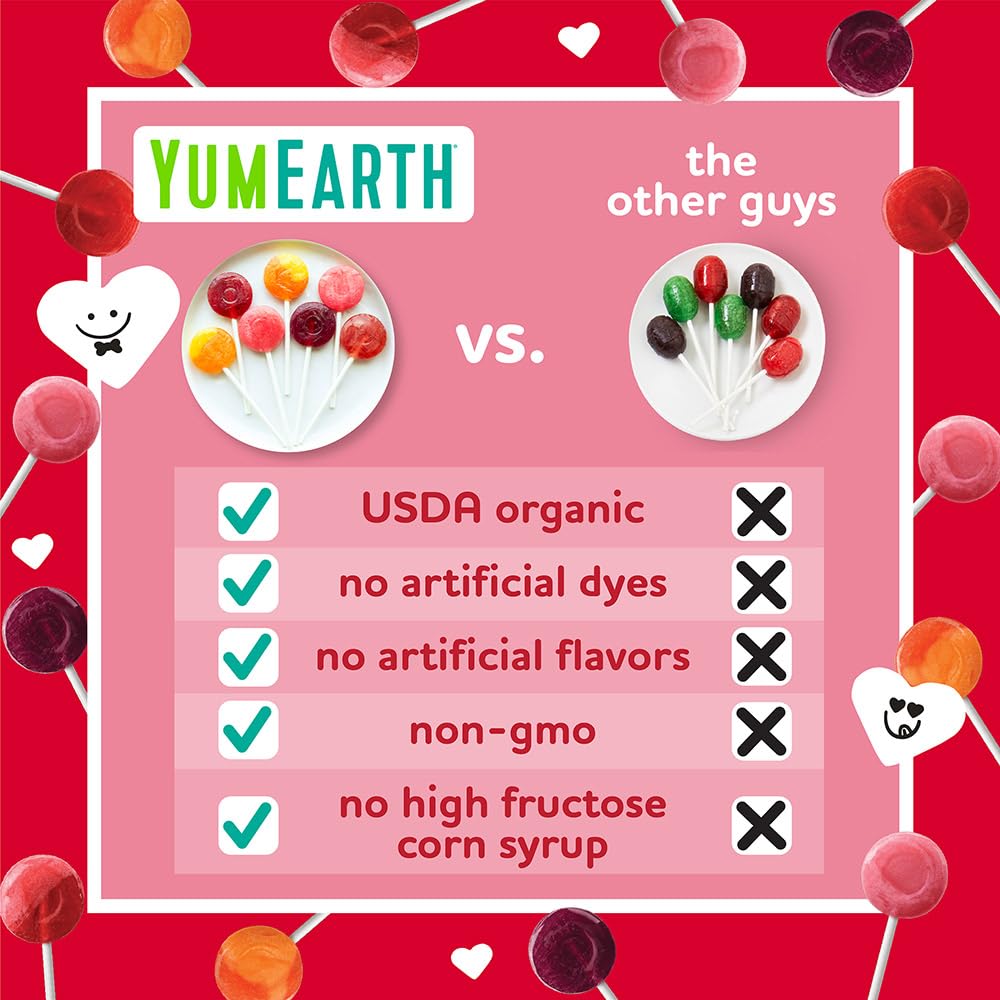 Yumearth Organic Assorted Gummies And Lollipops Valentines, 9.38 Ounce, Allergy Friendly, Gluten Free, Non-Gmo, Vegan, No Artifi