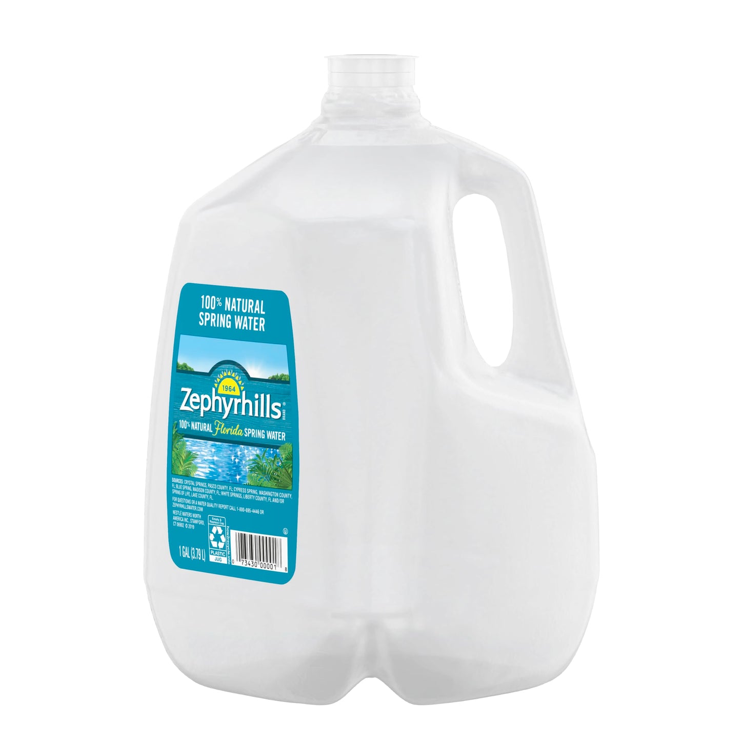 Zephyrhills Spring Water, 1 Gallon Case of 6 - 12 Pack, Refreshing Natural Drinking Water, Perfect for Hydration and Convenience