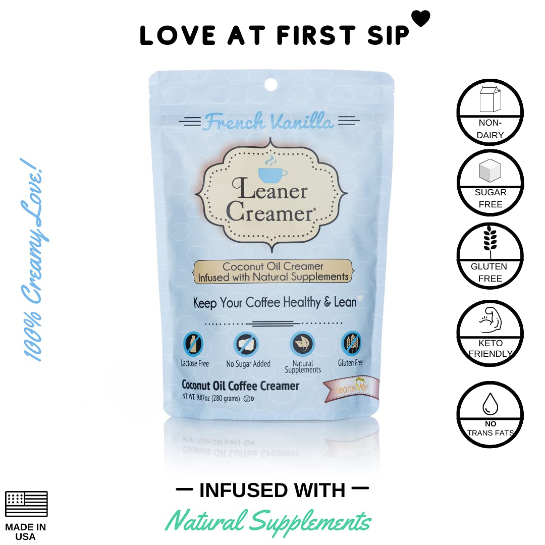 Leaner Creamer Non-Dairy Sugar Free Coffee Creamer Powder, Variety Pack, 9.87 oz (Pack of 4)
