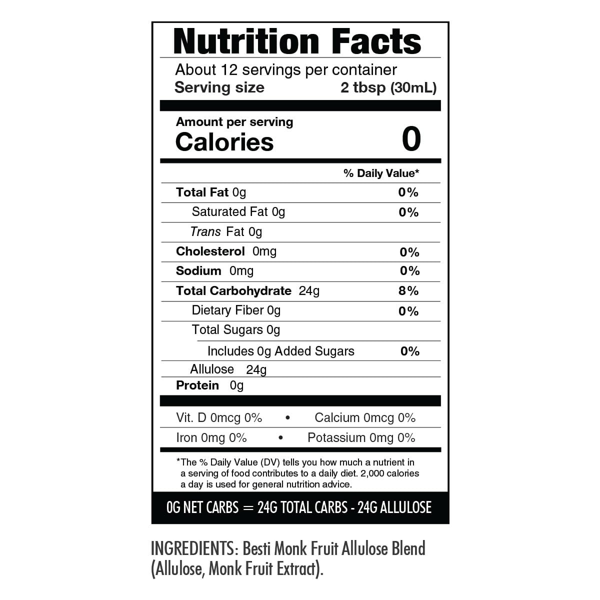 Wholesome Yum Keto Simple Syrup - Skinny Sugar Free Simple Syrup With Monk Fruit & Liquid Allulose - Natural Sweetener For Drink