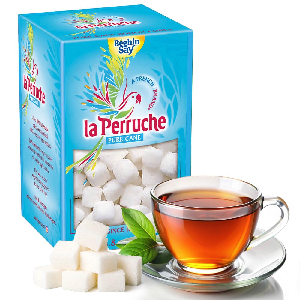 La Perruche Pure Cane Sugar Cubes, 250g (8.8oz) Box, Ideal for Tea, Pack of 1