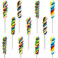 The Dreidel Company Twist Rainbow Lollipop, Mixed Fruit Flavor, 3 Inch, Pack of 12, Multi Color