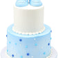 Decoset Blue Baby Booties Cake Decoration, 1 Piece Cake Topper, For Baby Shower, Birthday, Baby Celebration, Food Safe Molded Pl