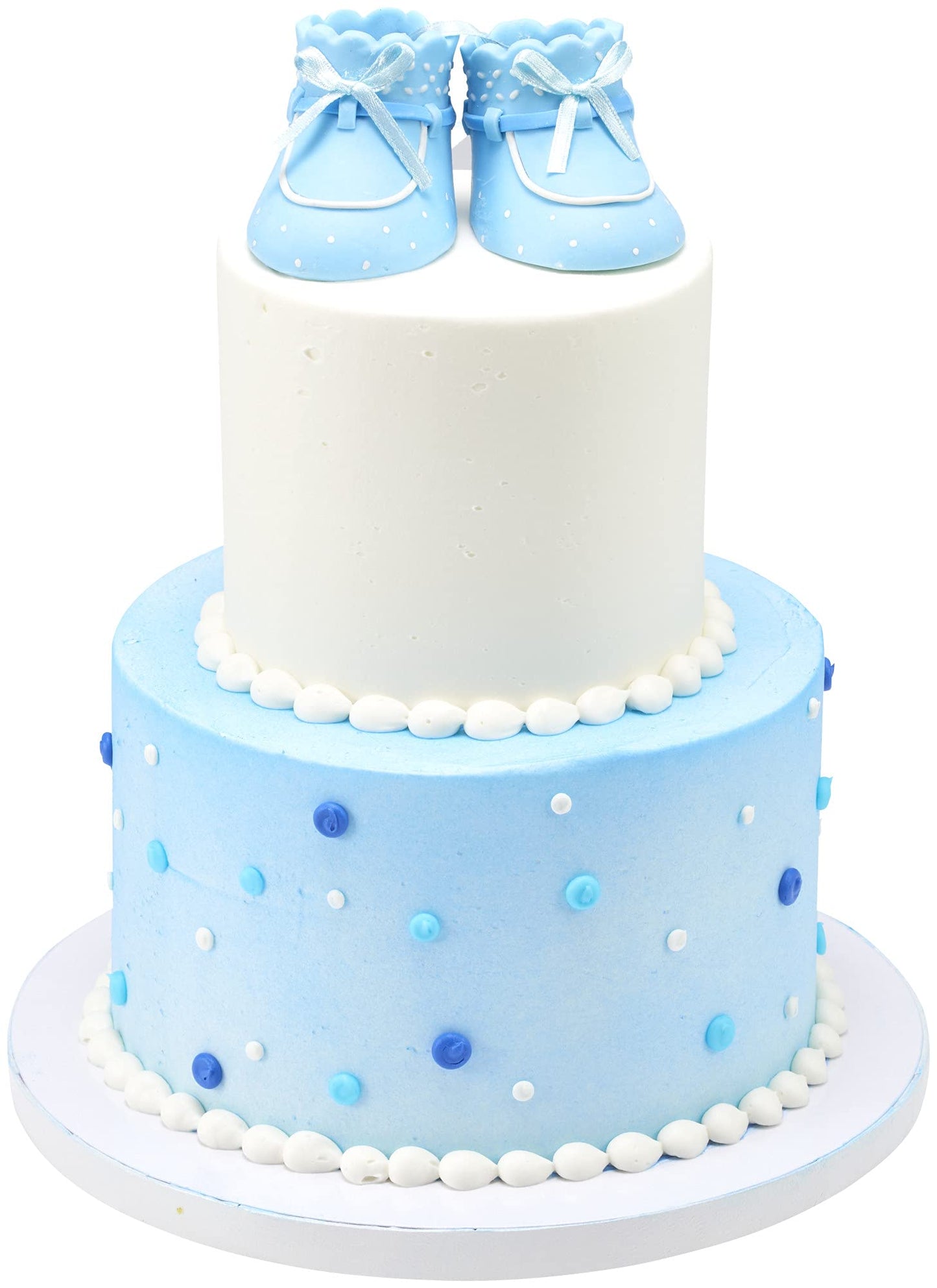 Decoset Blue Baby Booties Cake Decoration, 1 Piece Cake Topper, For Baby Shower, Birthday, Baby Celebration, Food Safe Molded Pl