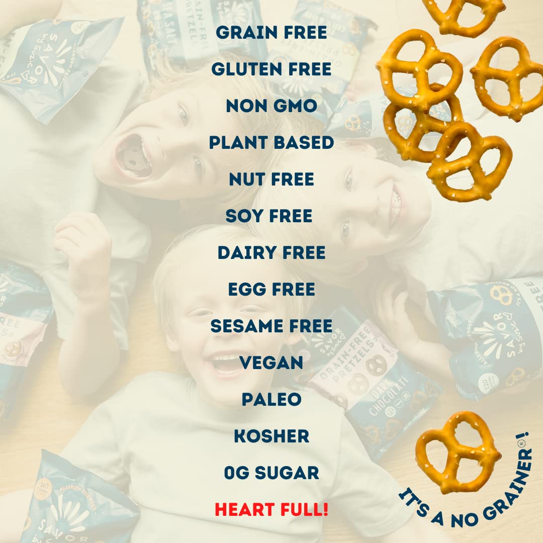 Savor by Suzie Gluten-Free Pretzels - Non-GMO, Grain Free, Vegan, Paleo, Keto & Nut-Free Pretzel Snack Packs, Low Carb, Clean In
