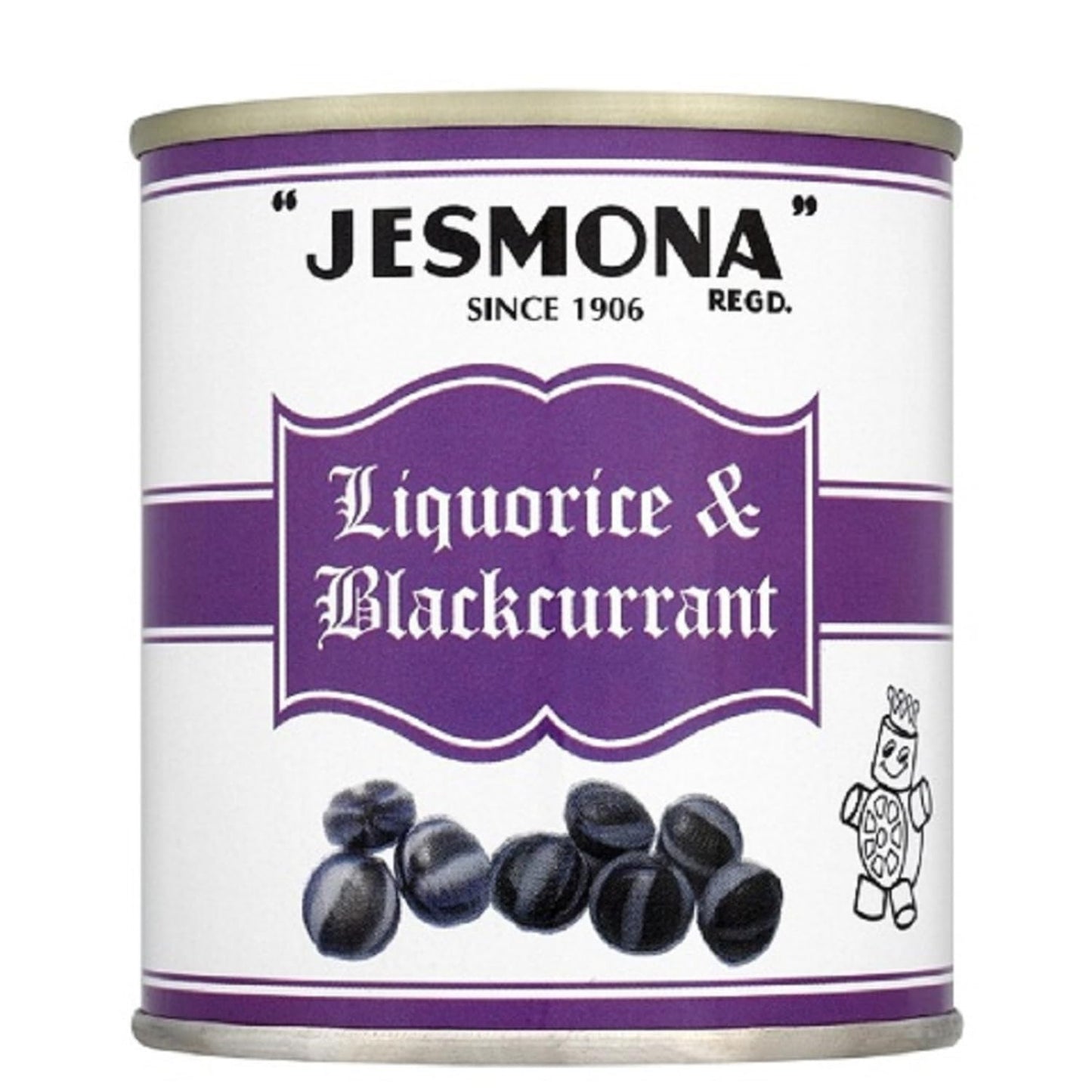 Jesmona Licorice & Blackcurrant Candy | British Hard Boiled Sweets Tin | Traditional Candy from England | Imported from UK | Classic Gift for Scottish Food Lovers | 8.82 Oz (250g)