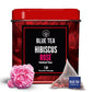 BLUE TEA Hibiscus Tea - Caffeine Free Herbal Tea - 18 Tea Bags - Vegan, Gluten Free, Non-GMO - Tin Packaging