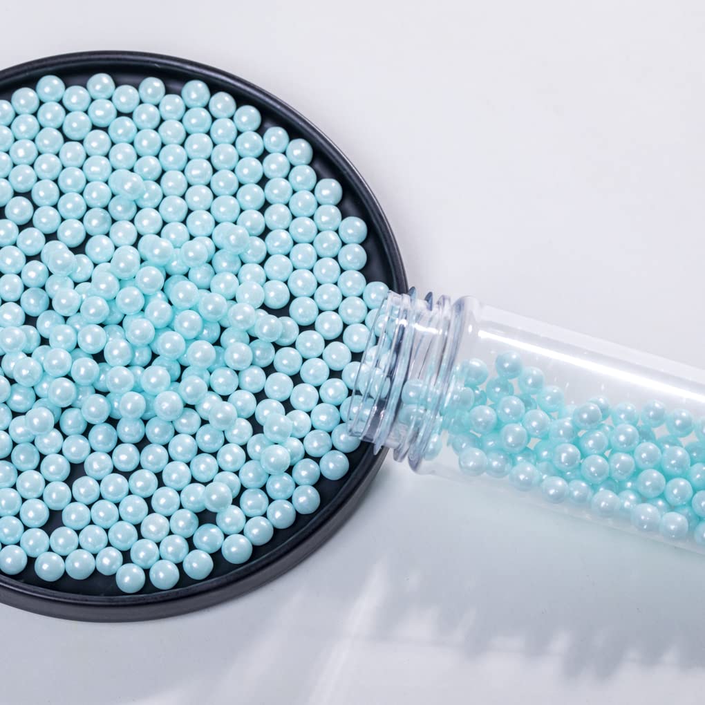 Light Blue Sprinkles Edible Pearls,Cake Sprinkles 130g 4.6OZ,Cookie Sprinkles,Sugar Pearl, Edible Candy Pearls for Cake Cupcake