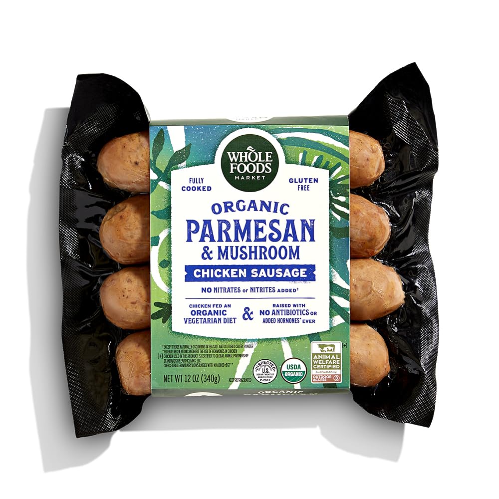 Whole Foods Market, Chicken Sausage Mushroom Parmesan Organic Step 3, 12 Ounce