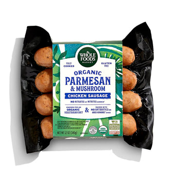 Whole Foods Market, Chicken Sausage Mushroom Parmesan Organic Step 3, 12 Ounce