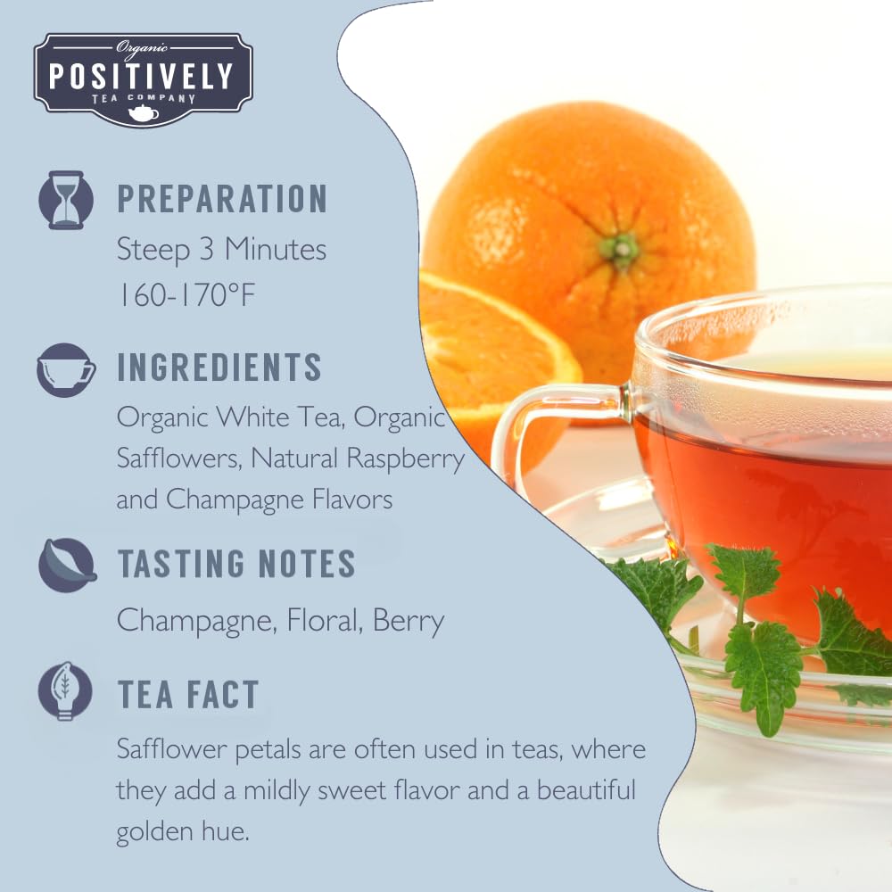 Organic Positively Tea Company White Mimosa White Tea Loose Leaf, 16 Ounce (1 Pound)