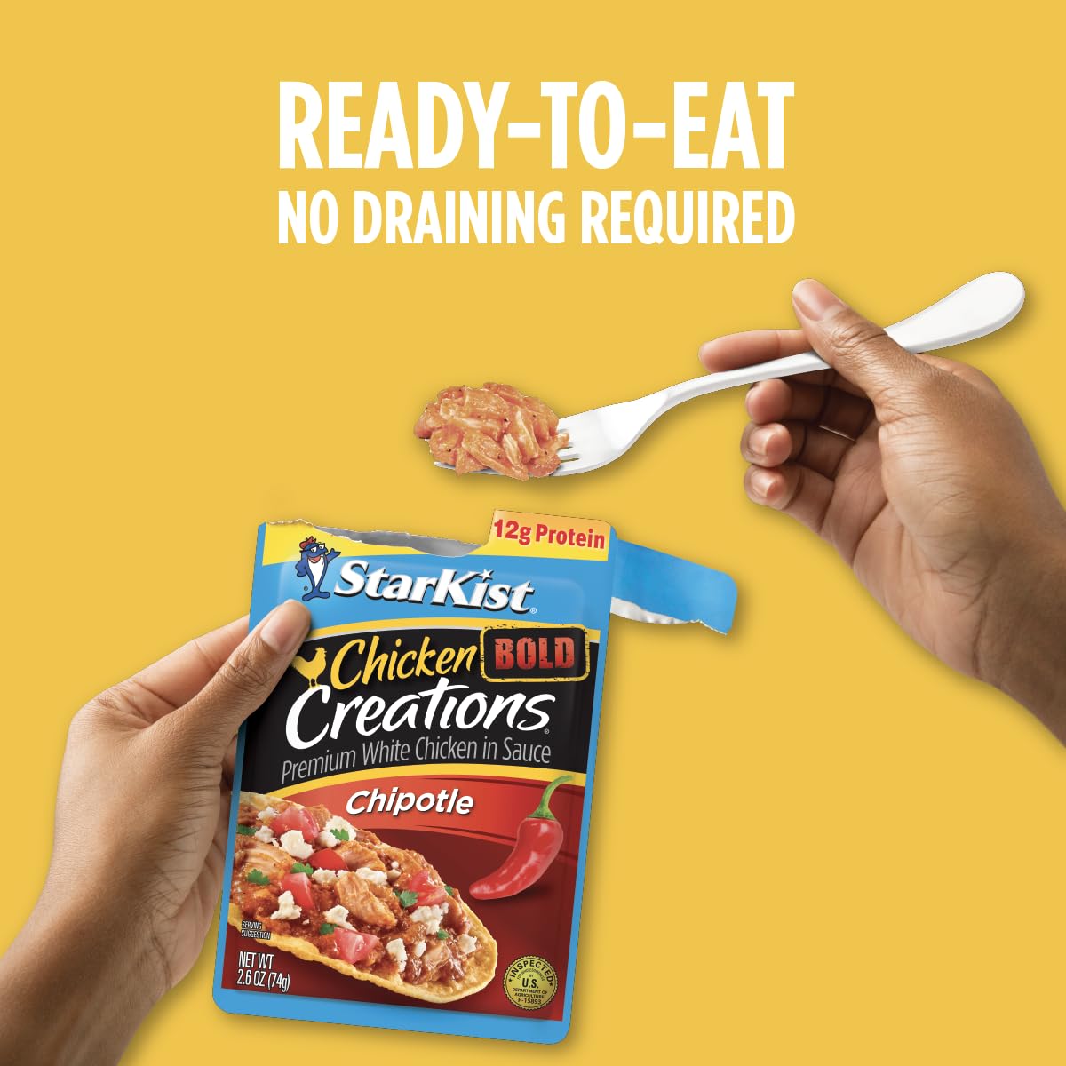 StarKist Chicken Creations Chipotle Pouch, 2.6 oz, Pack of 1, Flavorful Chicken Snack