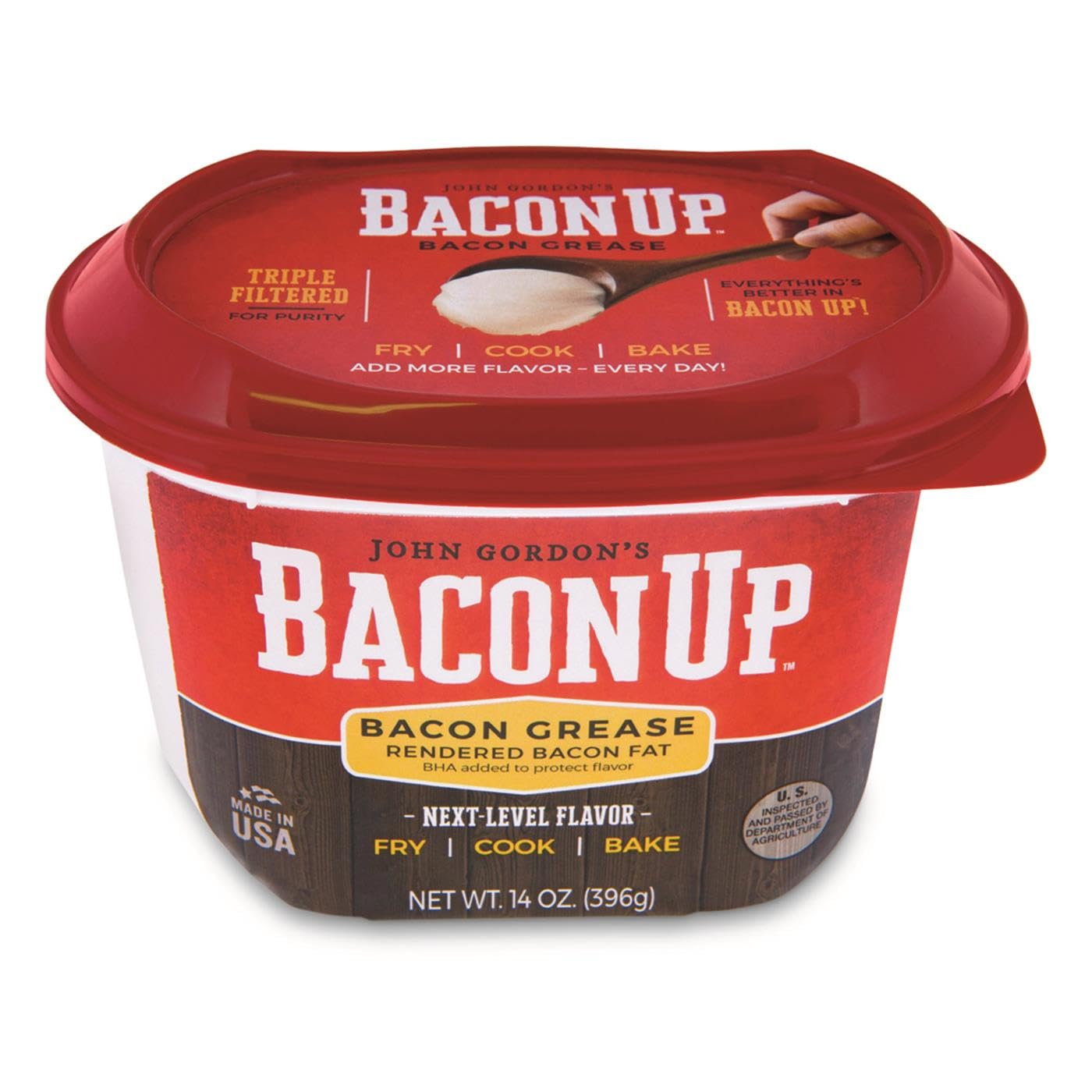 Bacon Up Bacon Grease For Cooking - 14 Ounces, 1 Pack Of Authentic Bacon Fat For Cookin