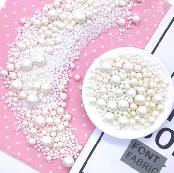 Sentovac White Pearl Sugar Sprinkles Edible Cake Decorating Pearl Candy Sprinkles Cookie Cake Cupcake Topper Baking Decorations Halloween Christmas Valentines Wedding Supplies