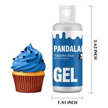 Sapphire Blue Gel Food Coloring - Pandalab 2 Ounce High Concentrated Food Dye For Baking, Cake, Cookie, Fondant, Icing, Easter E