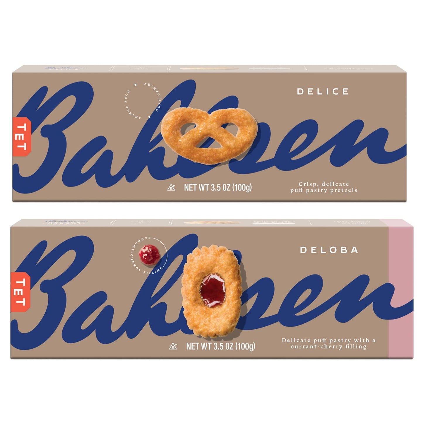 Bahlsen Delice and Deloba Sampler (6 Pack) | 2 sweet classic puff pastry cookie flavors | Indulgent varieties of European flaky,
