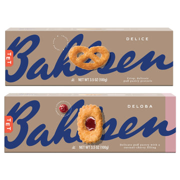 Bahlsen Delice and Deloba Sampler (6 Pack) | 2 sweet classic puff pastry cookie flavors | Indulgent varieties of European flaky,