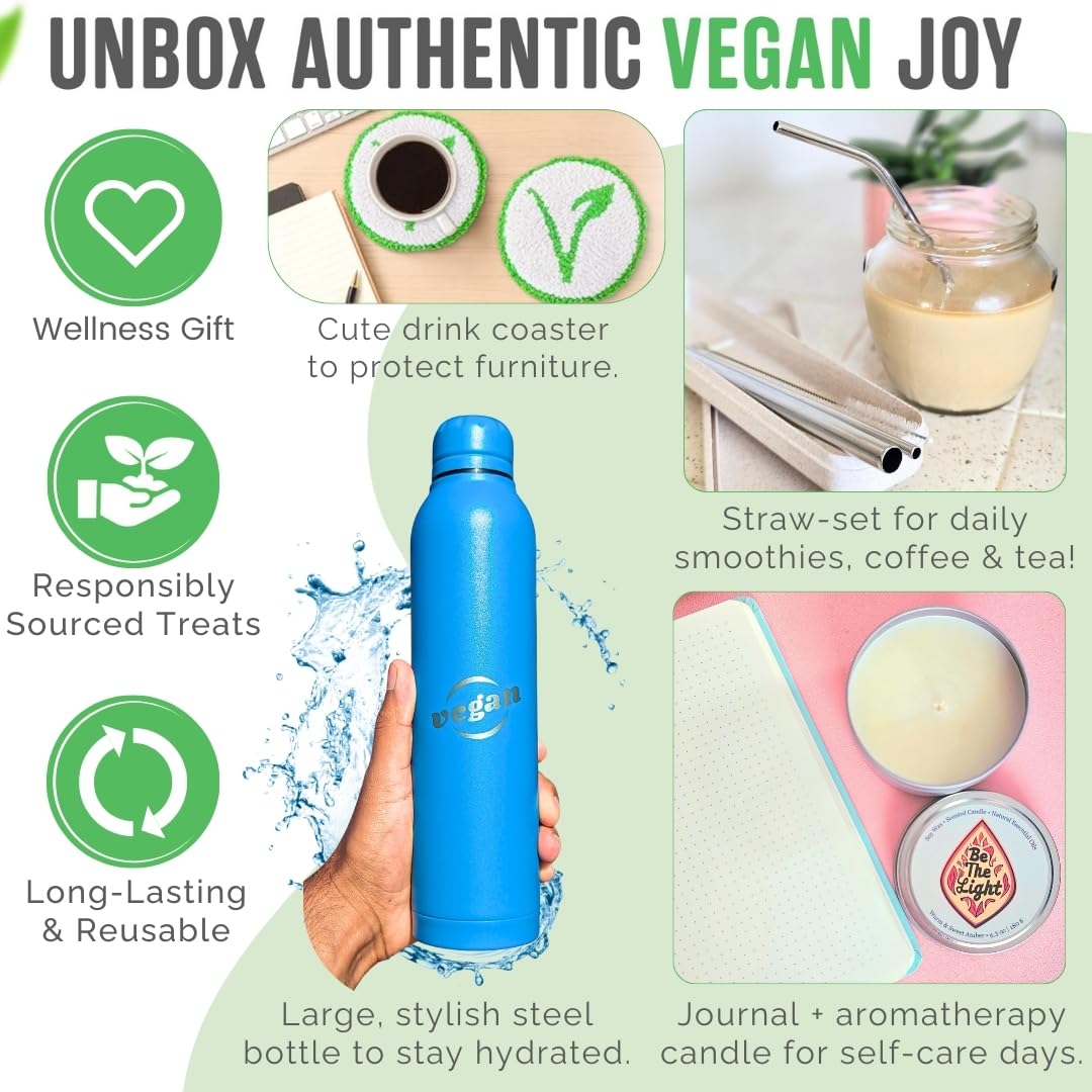 Vegan gift basket with premium vegan gifts for women and men - Gifts for vegans - Plant-Based, Allergy-Friendly, Organic - Cool