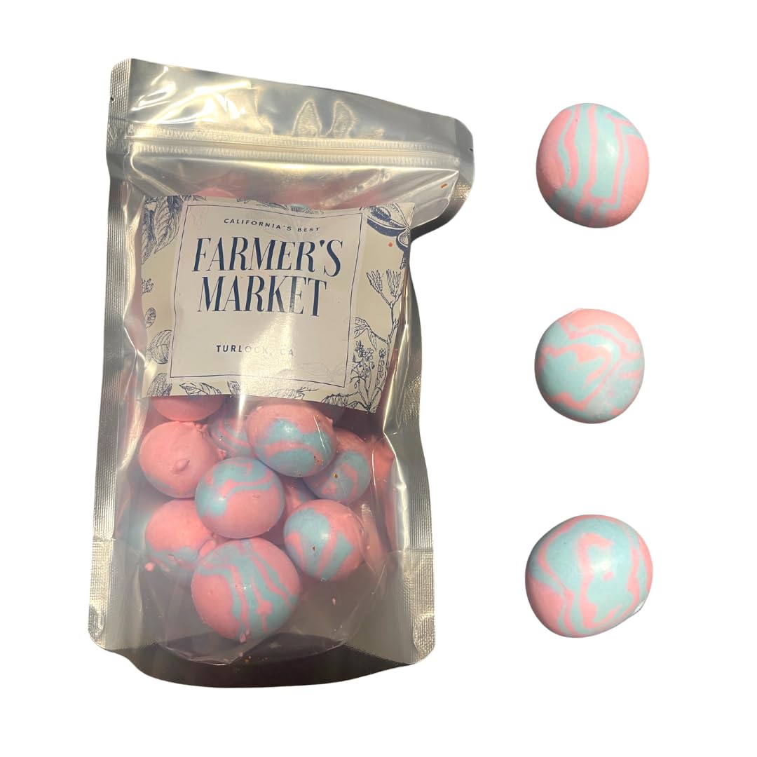 Farmers Market Cotton Candy Taffy - Blue And Pink, Freeze-Dried Freshness, Fluffy, Soft Texture - Whipped Cotton Candy Taffy, (2