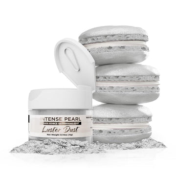 Luster Dust - Intense Pearl White (4g 1x Jar) | Edible Vegan Dust & Paint for Cake Decorating, Ice Cream, Desserts, Cocktails an