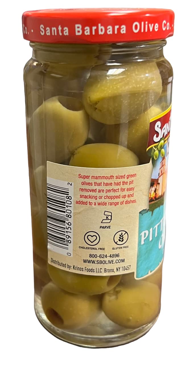 SANTA BARBARA OLIVE CO Pitted Green Olives Pack of 3, 4.25oz