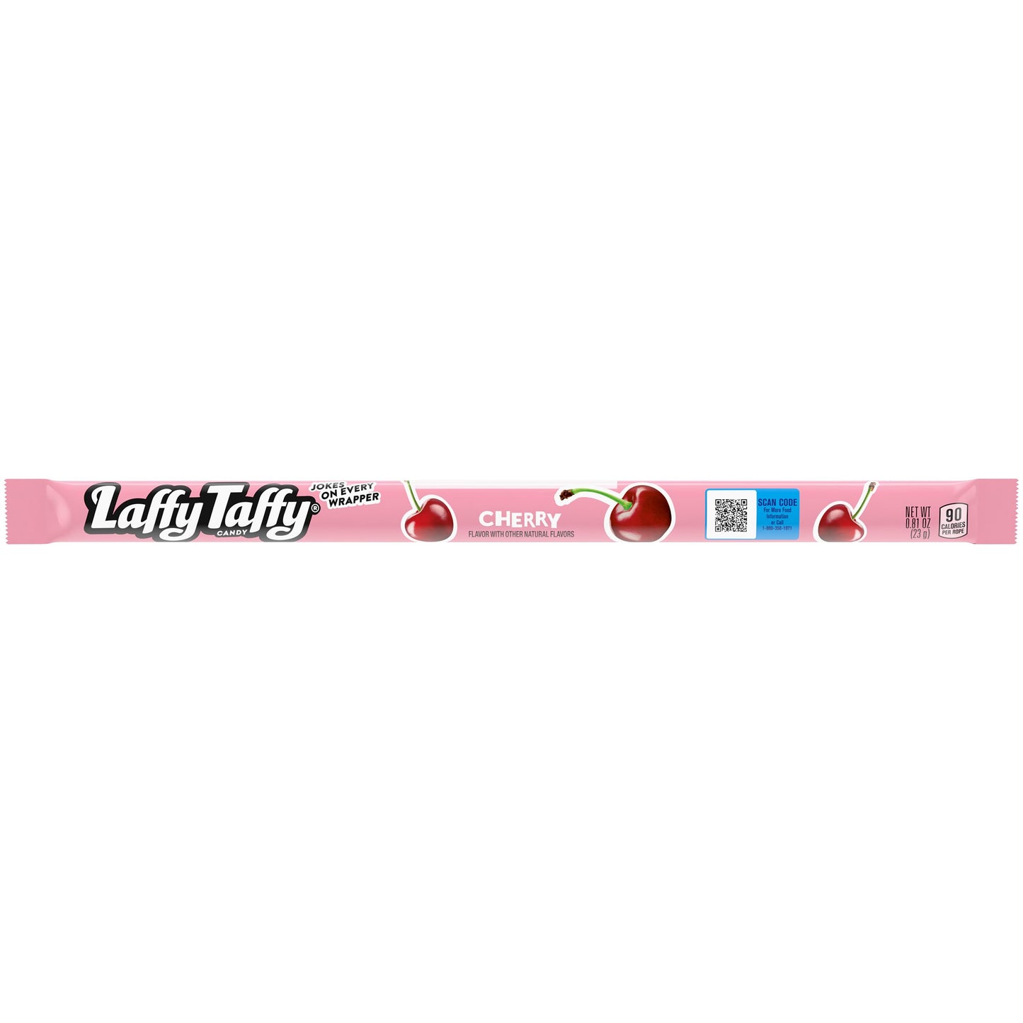 Cherry Laffy Taffy Rope Candy, 24 Pack, Taffy Candy, Individually Wrapped Candy, 0.81 Ounce Ropes