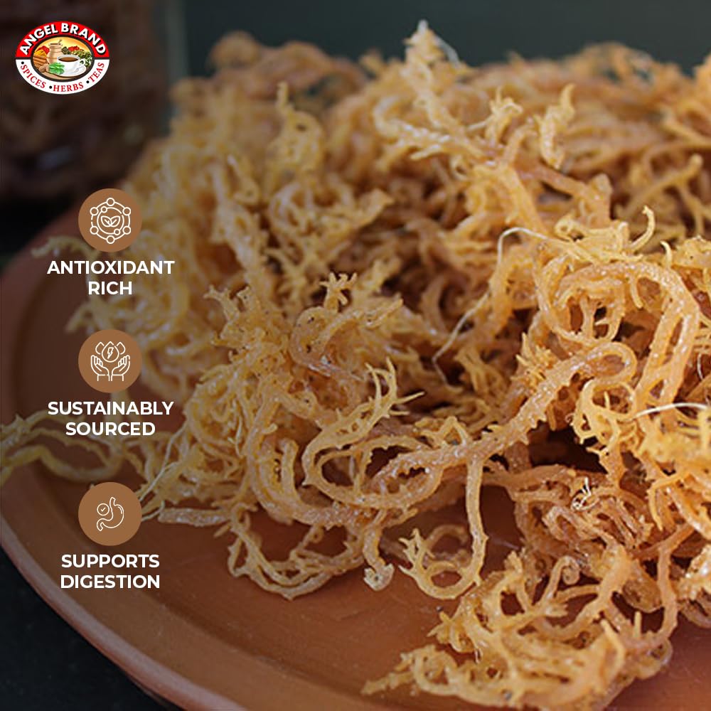 Angel Brand Irish Sea Moss Pouch - Nutrient Rich Sea Vegetable - 1 Lb