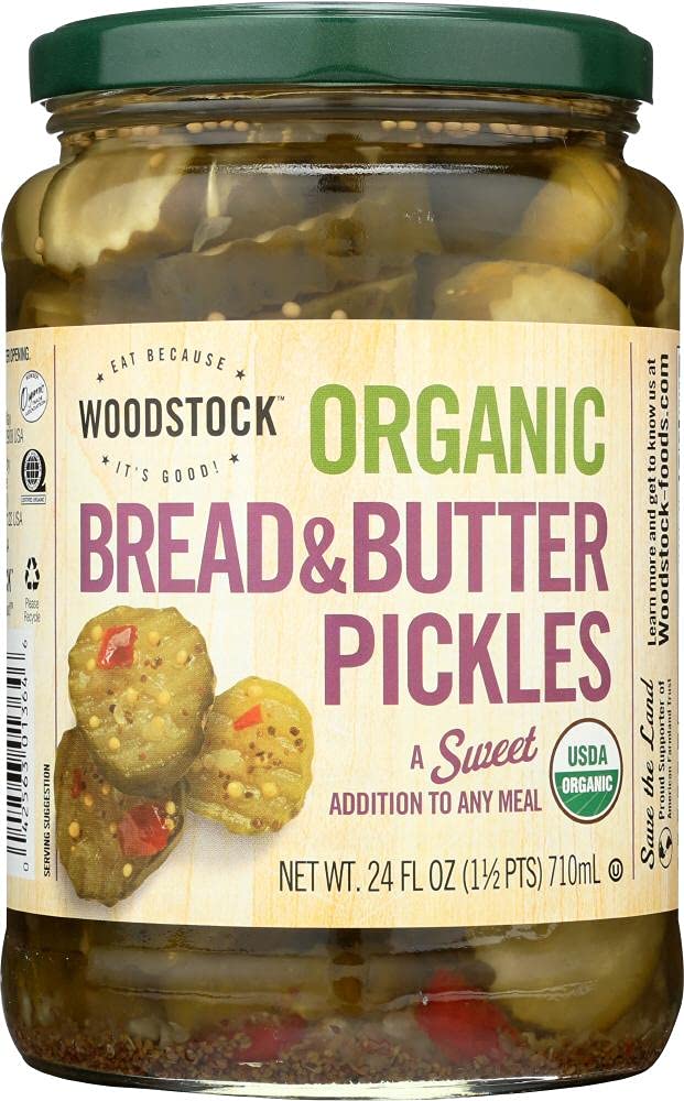 Woodstock Organic Pickles - Sweet Bread & Butter - Sliced - 24 Oz (Pack Of 1)