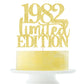 Yetxel 1982 Cake Topper, Handmade Golden Glitter Decoration for 43rd Birthday, Suitable for Men and Women