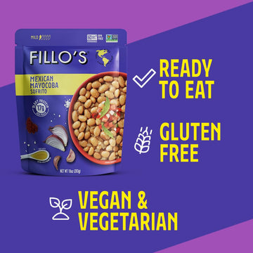 Fillo'S Mexican Mayocoba Beans - Ready To Eat Beans, Gluten-Free, Preservative-Free, Microwavable, Non-Gmo, Vegan Friendly, Plan