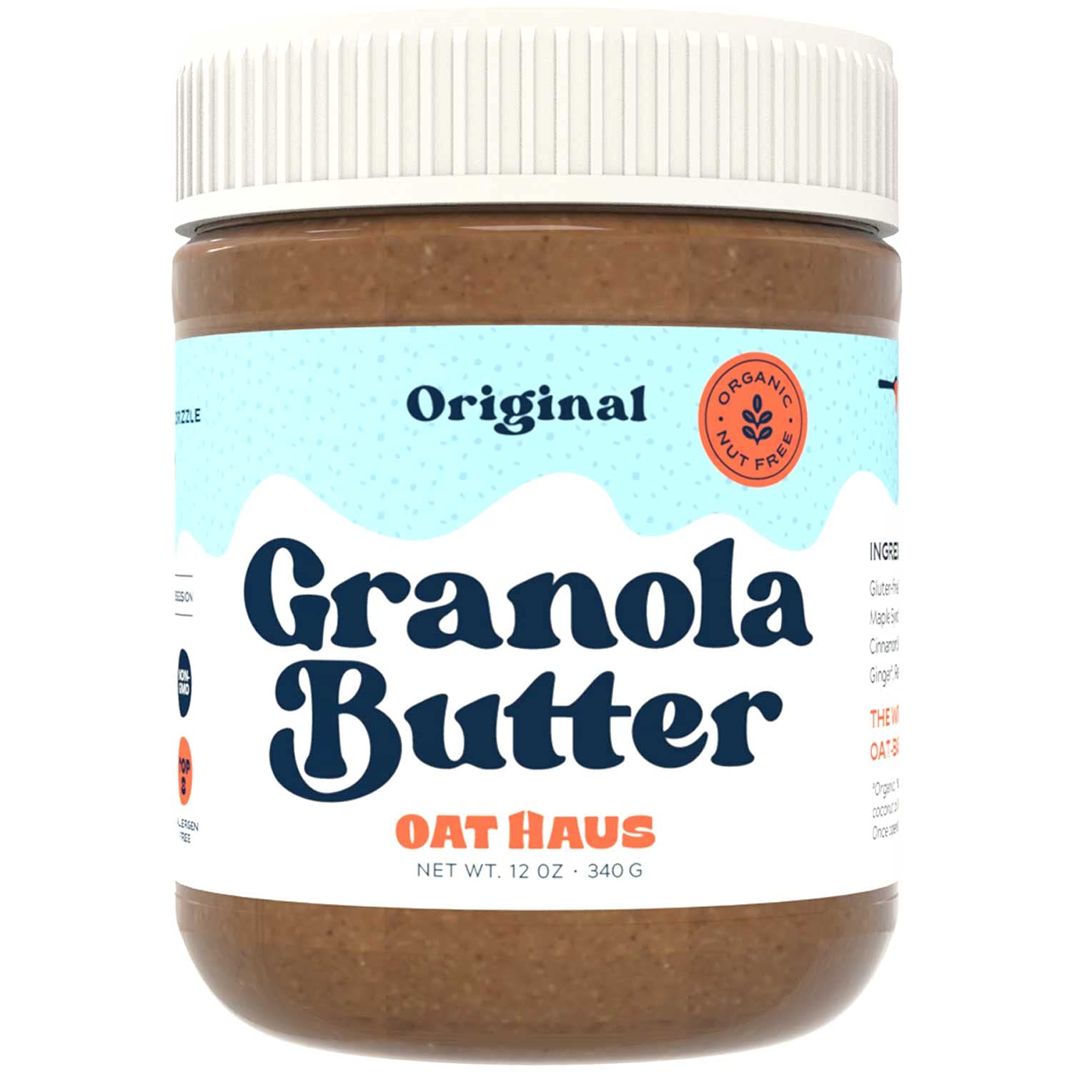 Oat Haus Organic Original Granola Butter | Peanut-Free, Almond (Tree-Nut) Free, & School-Safe (Top 8 Allergen Free) | Sunflower