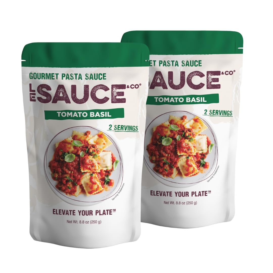 Le Sauce & Co. Tomato Basil Pasta Sauce, All Natural, Low Sugar, 2-Pack