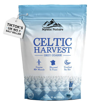 Mystic Nature Celtic Harvest - 1.1 LB | Rich in 82 Essential Minerals | Natural & Unrefined | Hand Harvested Grey Coarse Celtic 
