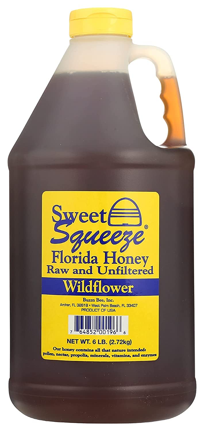 Buzzn Bee Raw Florida Honey - Unpasteurized And Unfiltered (Wildflower, 6 Pound)