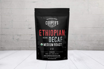 Organic Ethiopian Decaf Medium Roast Water Processed Whole Bean Coffee (12Oz Whole Bean)