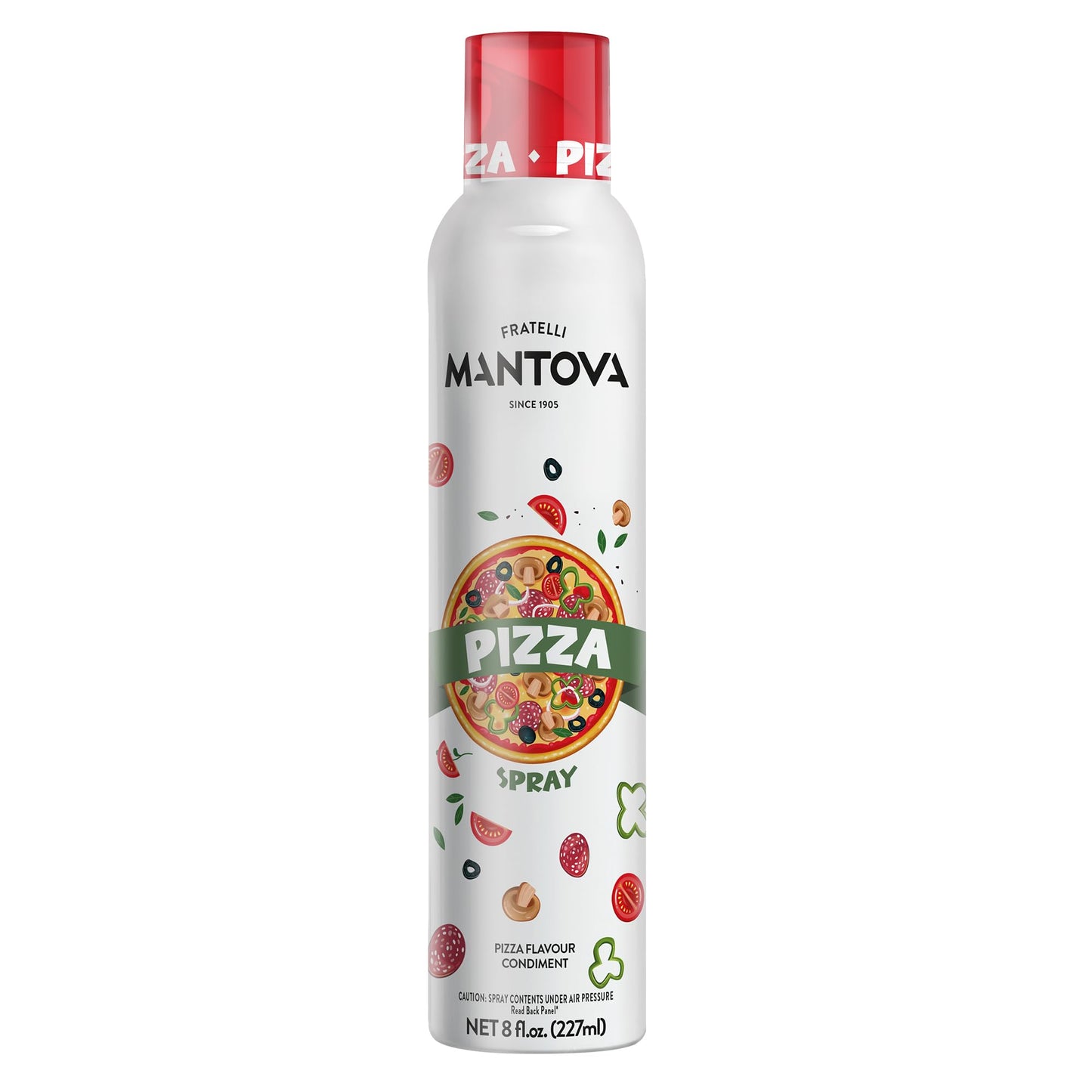 Mantova Pizza Flavored Extra Virgin Olive Oil Spray 8 oz - Infused with Basil  Oregano & Garlic - Perfect for Pizza  Pasta  Grilled Meats  Roasted Veggies & More