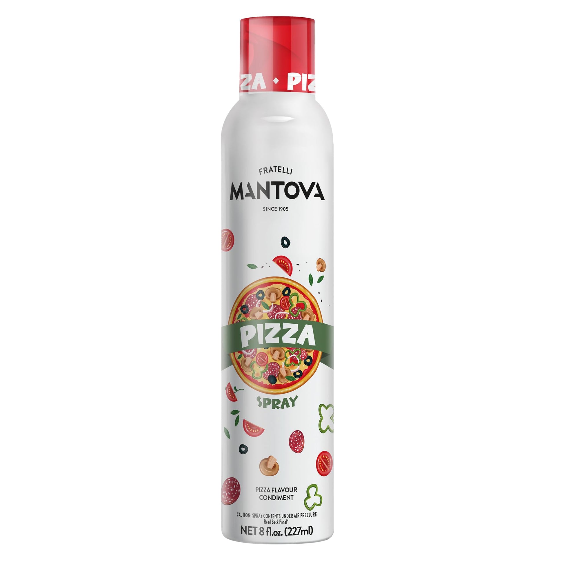 Mantova Pizza Flavored Extra Virgin Olive Oil Spray 8 oz - Infused with Basil  Oregano & Garlic - Perfect for Pizza  Pasta  Grilled Meats  Roasted Veggies & More