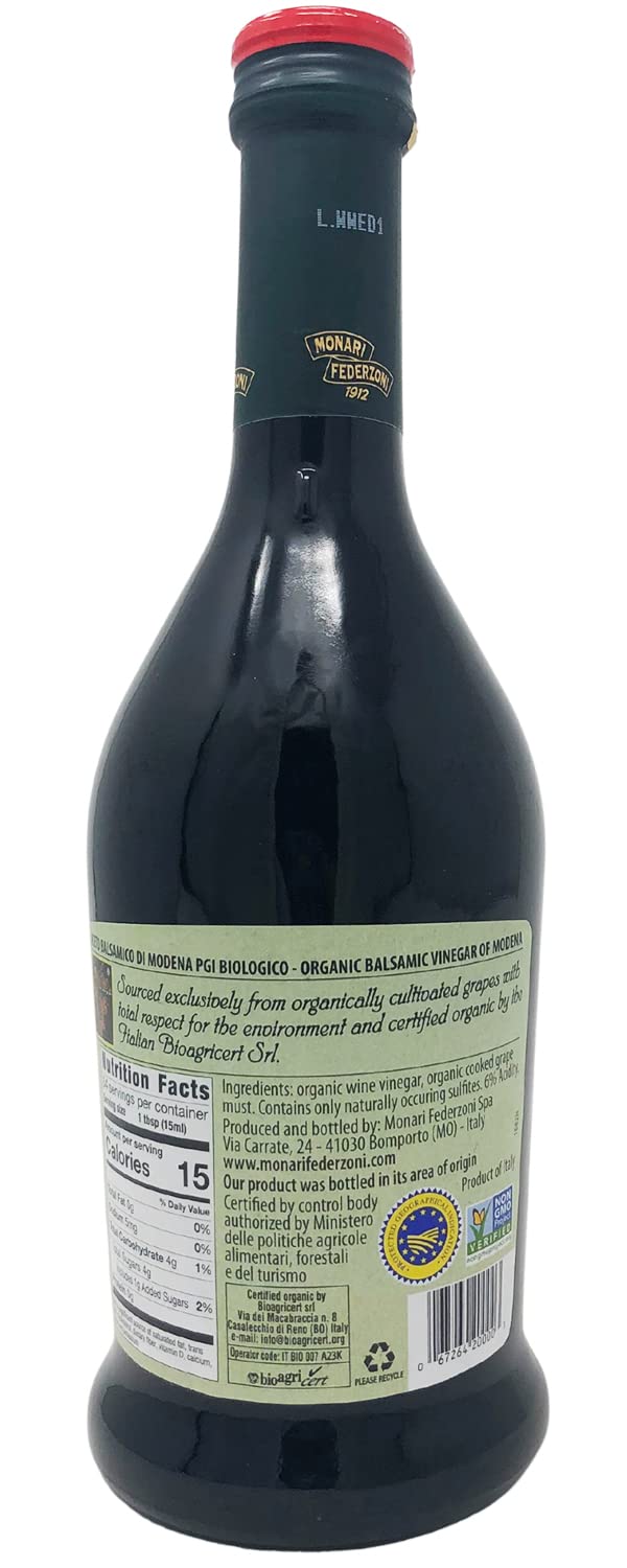 Monari Federzoni Usda Organic Balsamic Vinegar Of Modena Product Of Italy 16.9 Oz
