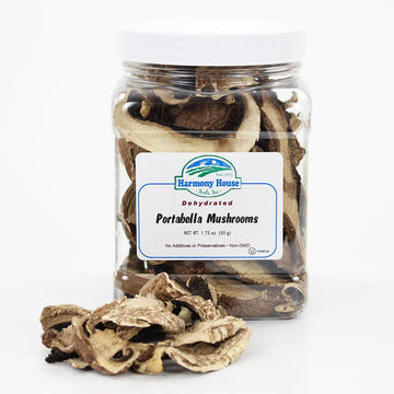 Harmony House Foods Dried Portabella Mushrooms (1.75 Oz, Quart Size Jar)