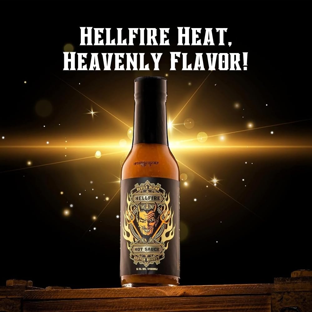 Hellfire Hot Sauce Devils Blend Gift Pack - Gourmet Hot Sauce Variety Pack With 4 Spicy Flavors (Four 5 oz. Bottles)