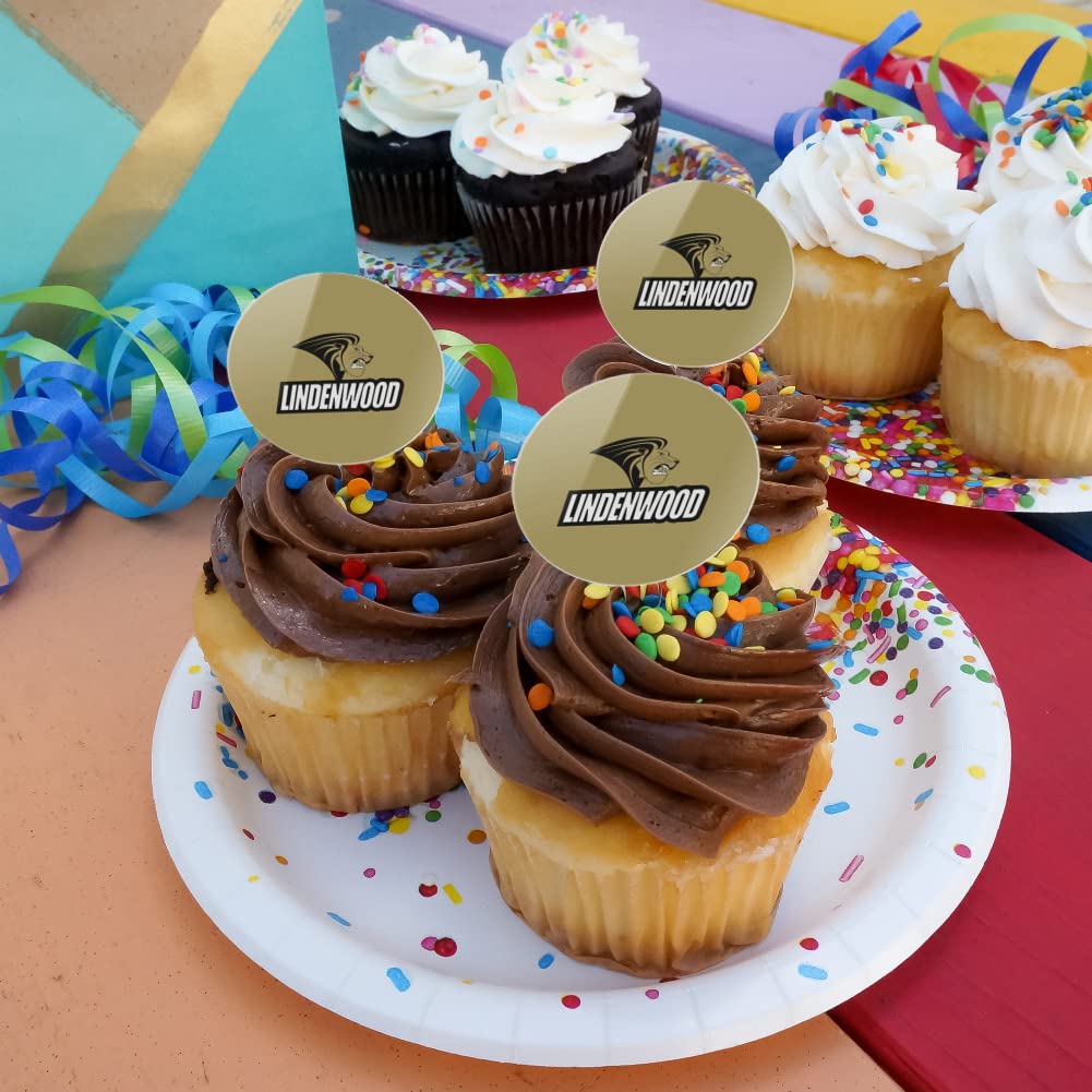 Lindenwood University Secondary Logo Cupcake Picks Toppers Decoration Set Of 6
