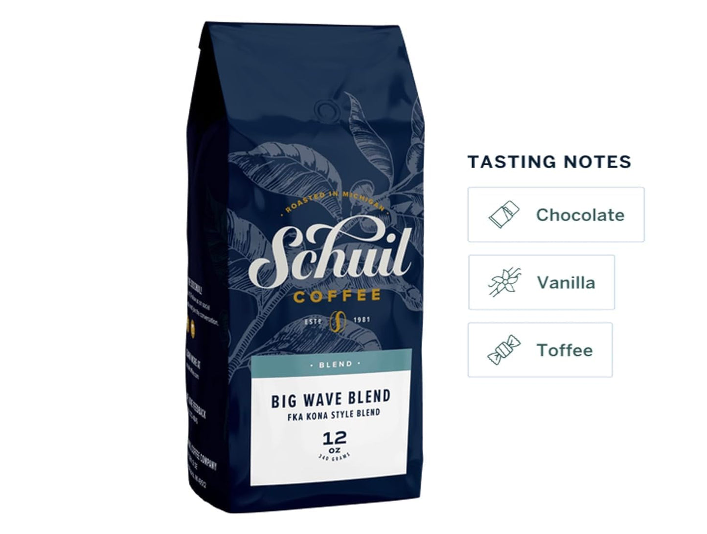 Michigan Maple, Big Wave Blend And Dutch Breakfast Blend - 3 Bags Variety Pack, Schuil Whole Bean Coffee, Fair Trade, Premium Li