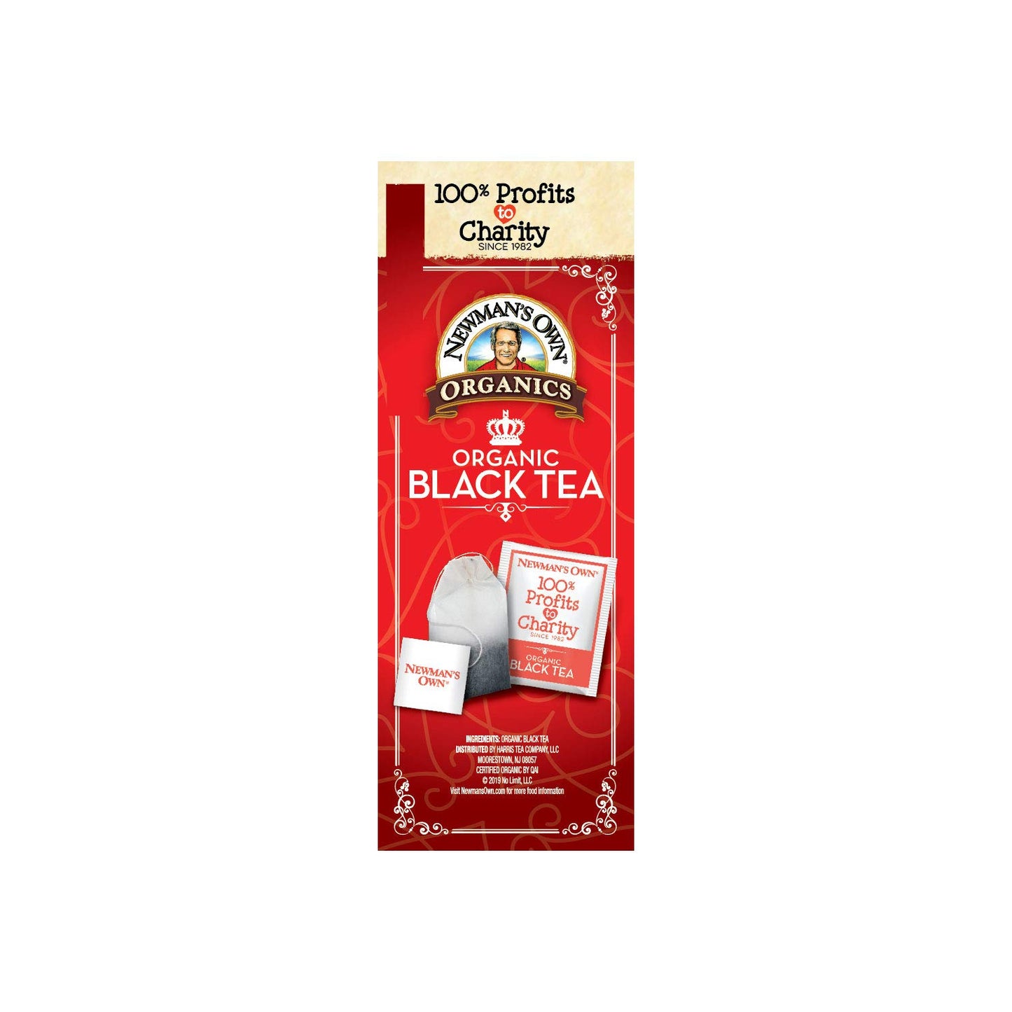 Newmans Own Organics 100 Individually Wrapped Tea Bags, Black Tea, 100 Teabags (Pack of 5)