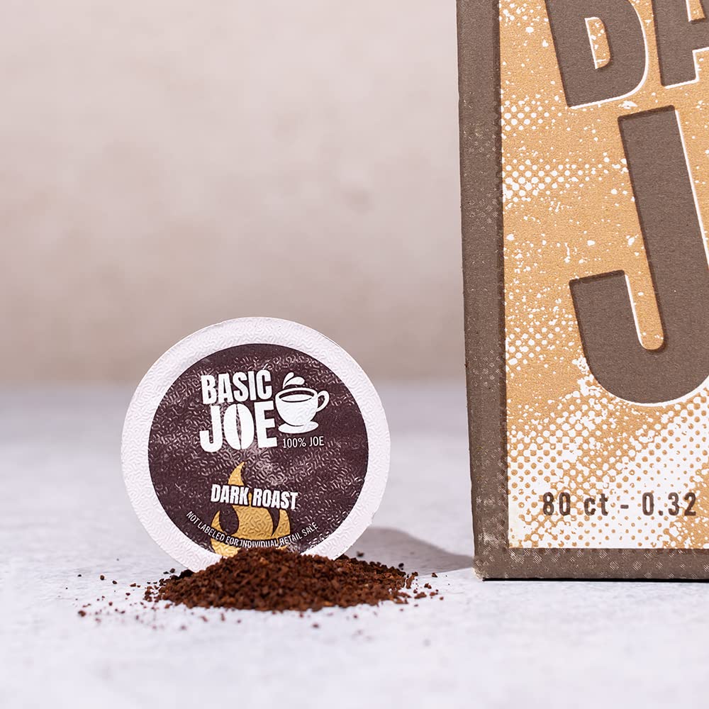 Basic Joe 80-Count Dark Roast Single Serve Coffee Pods for K-Cup Keurig malt-inspired, 100% Arabica, 1 Count