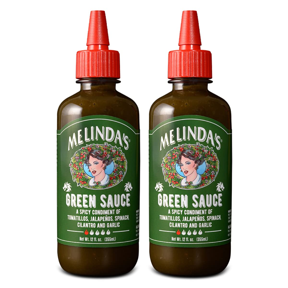 Melindas Green Sauce - Gourmet Mild Chile Verde Hot Sauce - 12 Fl Oz (Pack of 2) - Made with Fresh Ingredients