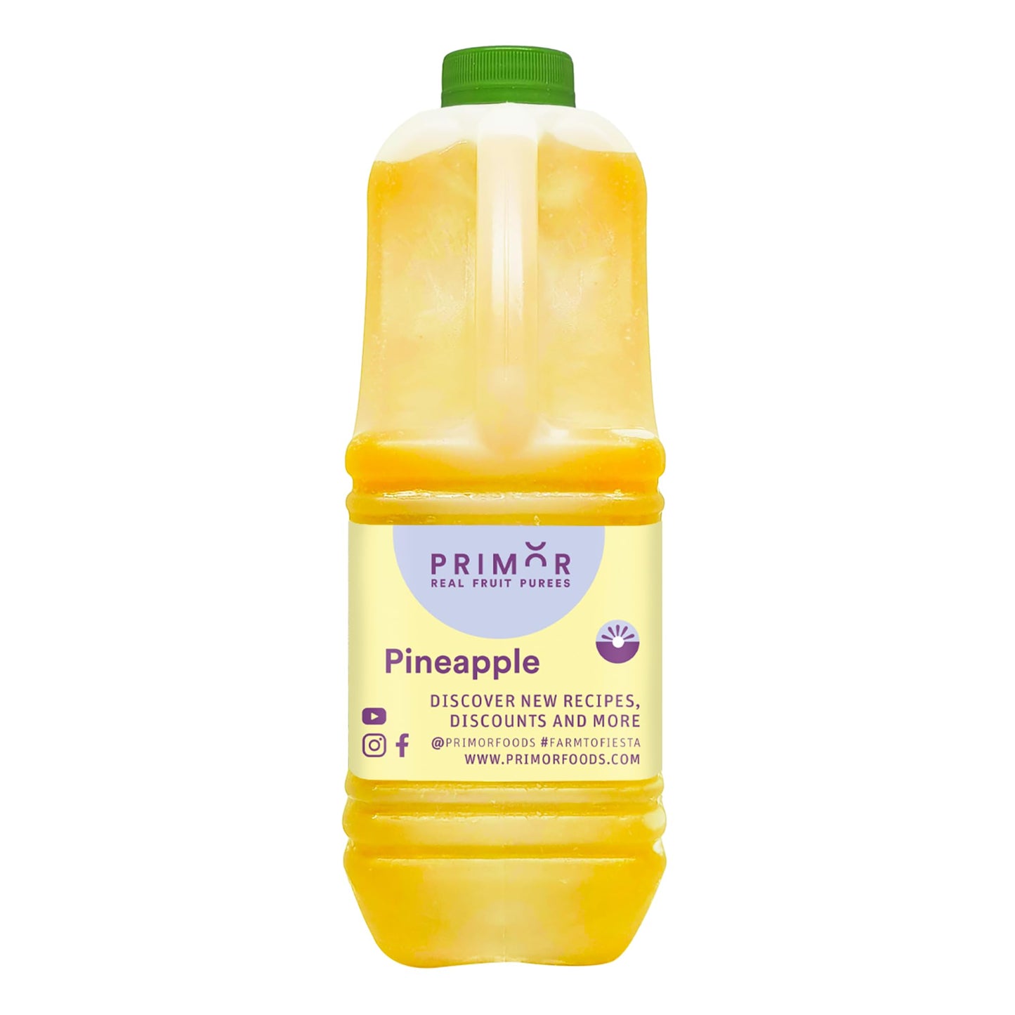 PRIMOR Fruit Puree - Pineapple, 64 Fl Oz, Made with Real Fruit for Juices, Smoothies, Desserts, and More