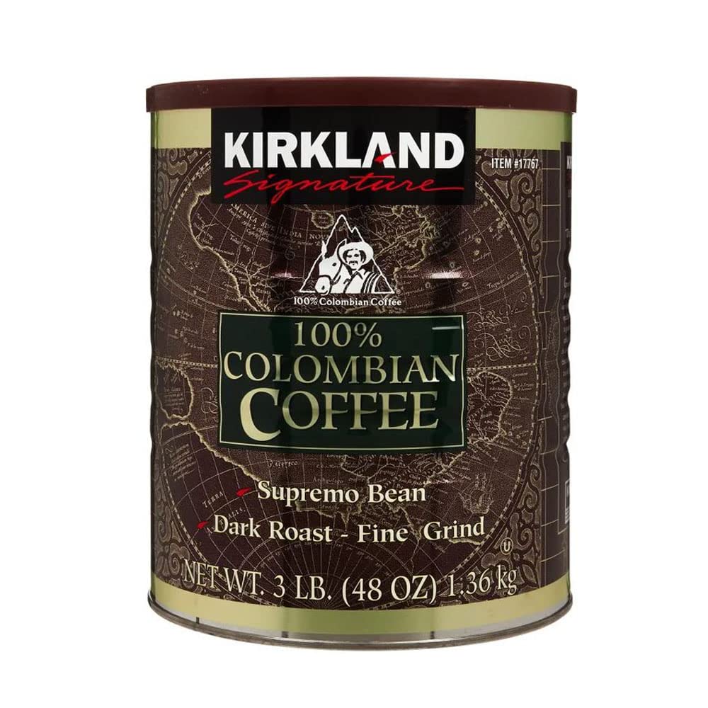 KIRKLAND 100% Colombian Coffee Supremo Bean Dark Roast, 48 oz, Model 17767