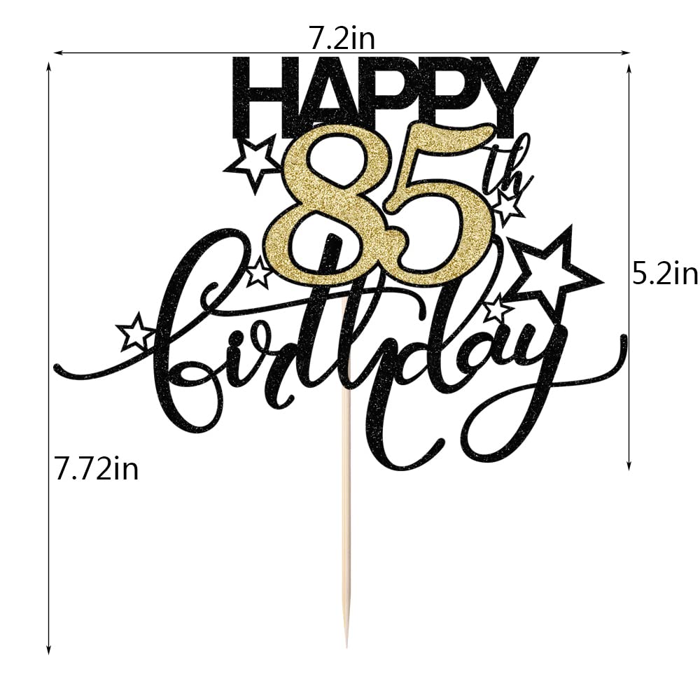 Bekaterea Happy Birthday Cake Topper,Black Font Golden Numbers 18Th Birthday Cake Decoration,Hello 18, Cheers To 18 Years/18Th A