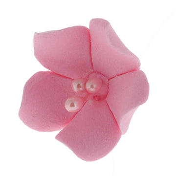 Global Sugar Art Blossom Sugar Cake Flowers With Pearl Stamens, Pink Unwired, 24 Count By Chef Alan Tetreault